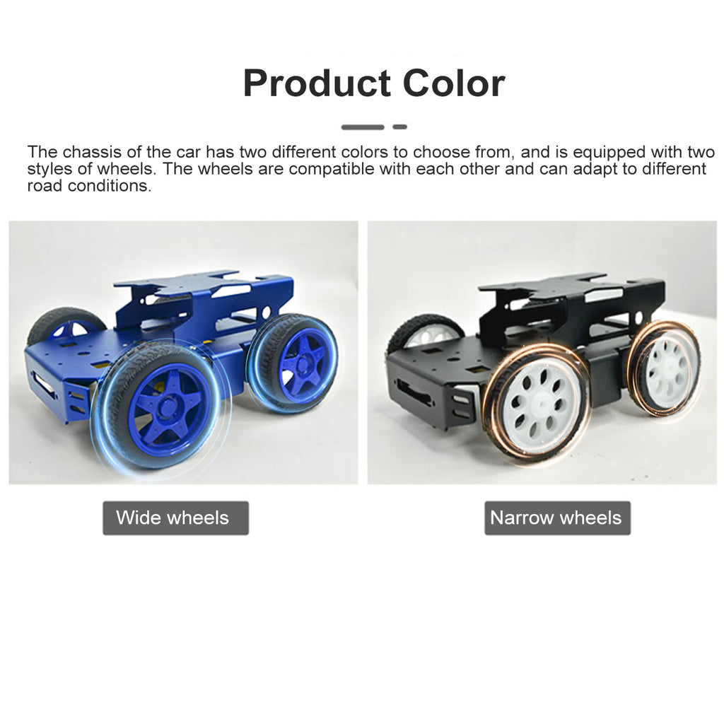 Mini Project Car Frame Kit 4WD Electric Car Chassis Double-Decker Wheeled Kit Aluminum Alloy for