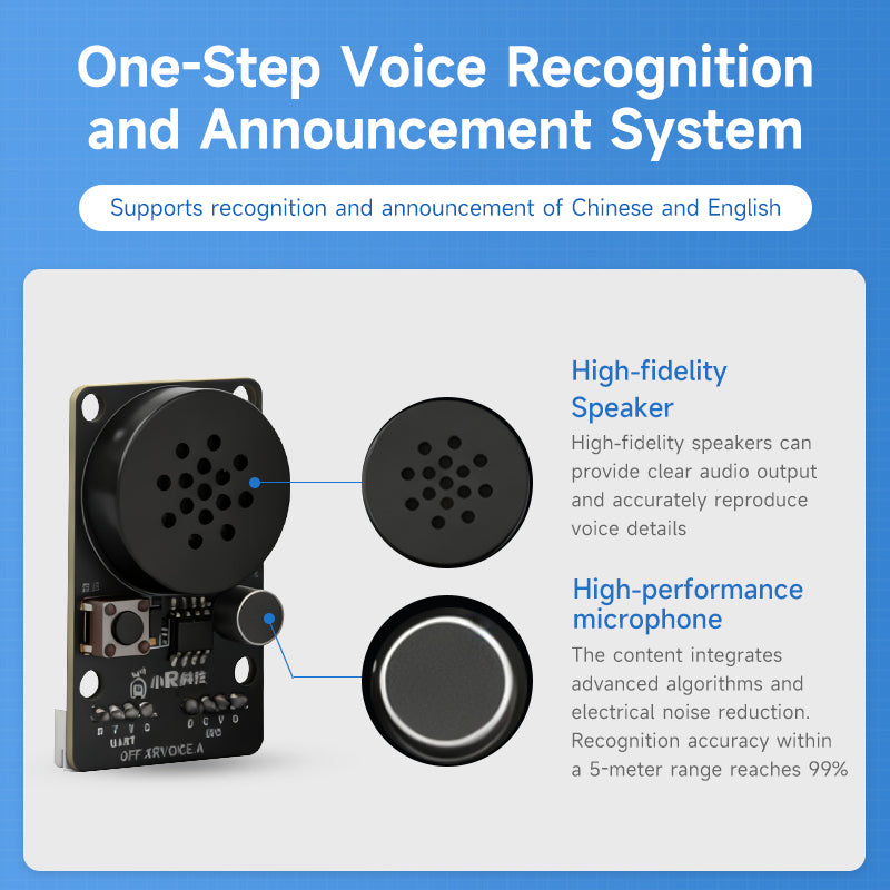 AI Voice Interaction Module All-in-one Intelligent Voice Recognition/Broadcast Programmable Sensor (English & Chinese)