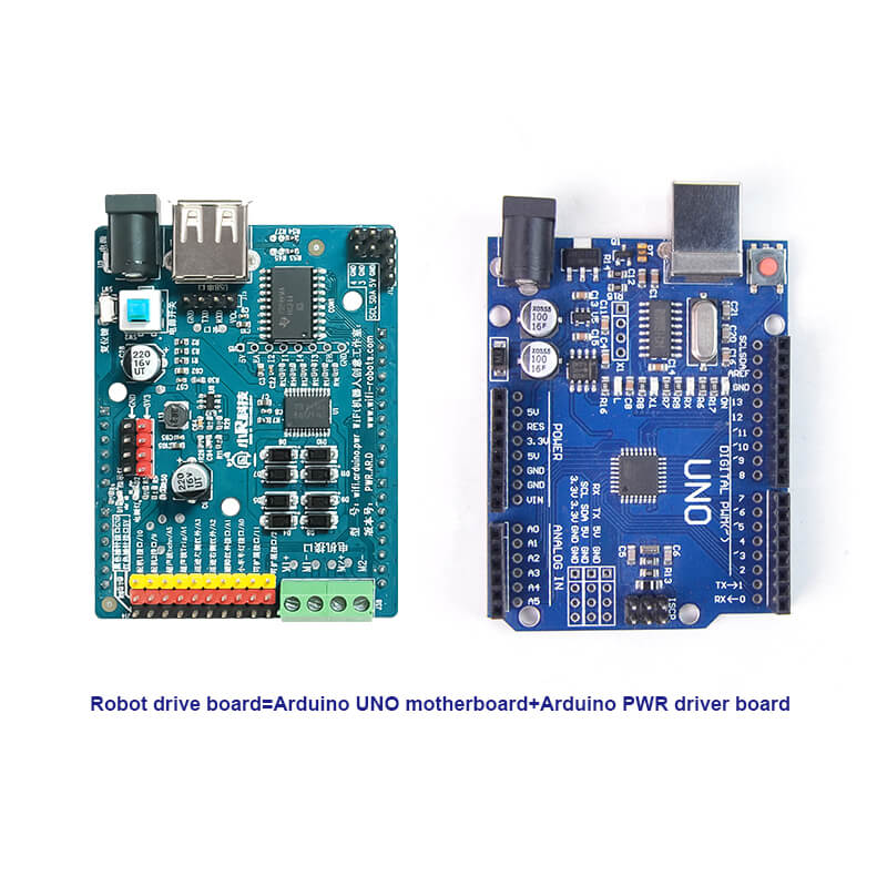 arduino UNO motherboard and Arduino PWR driver board