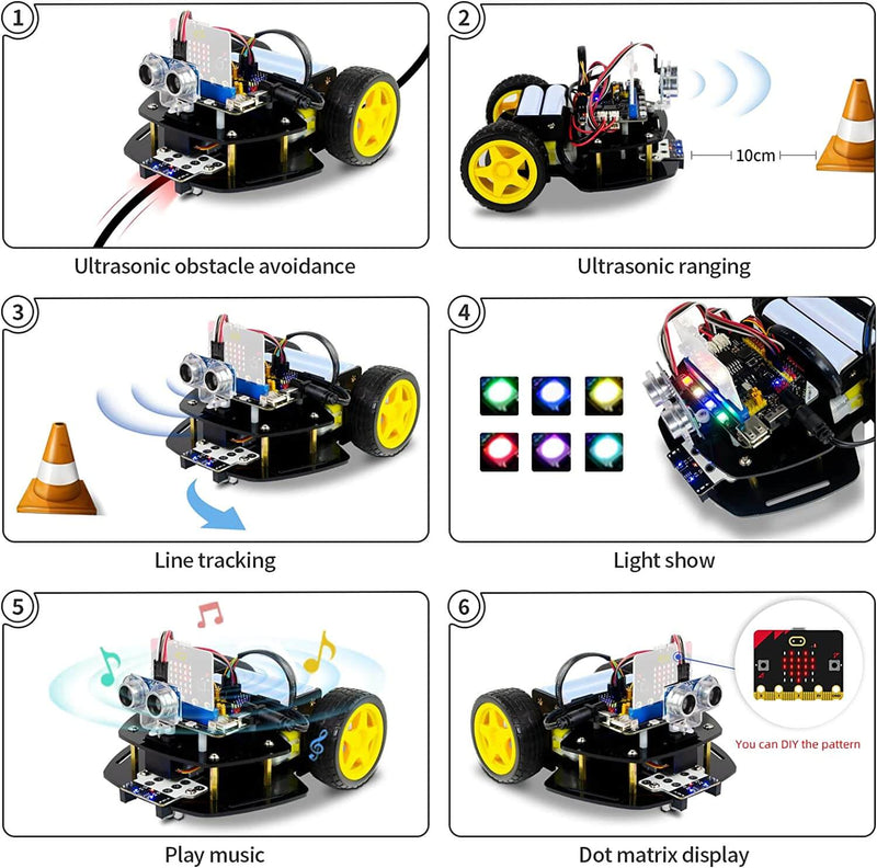 XiaoR GEEK K12 STEM Educational DBit programmable robot car kits with micro：bit Graphical programming