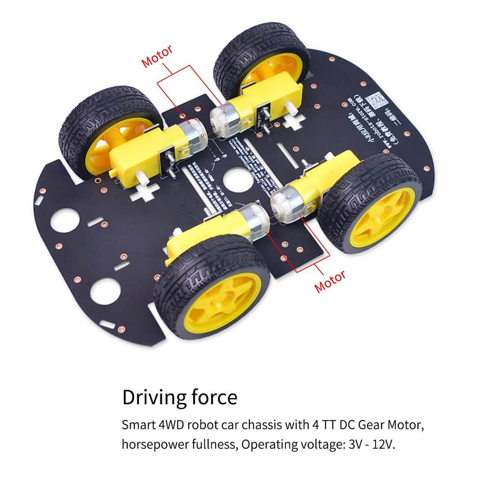 DIY 4WD Robot Car Chassis Kits compatible Arduino/Raspberry pi/ STM32