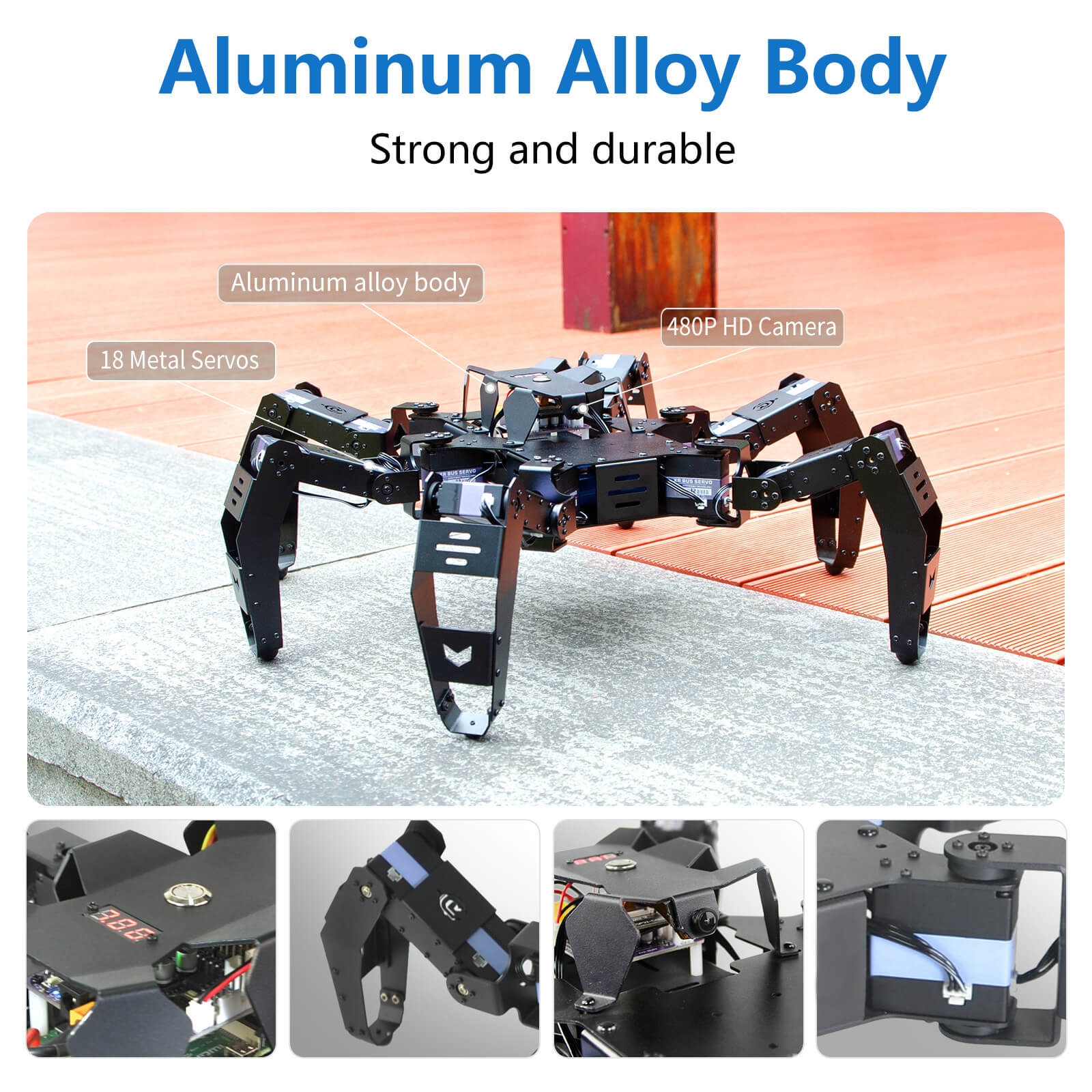 XiaoR GEEK ESP32 Bionic Hexapod Robot STEM Bildungswissenschaft programmierbare KI-Entwicklungskits für intelligente Roboter