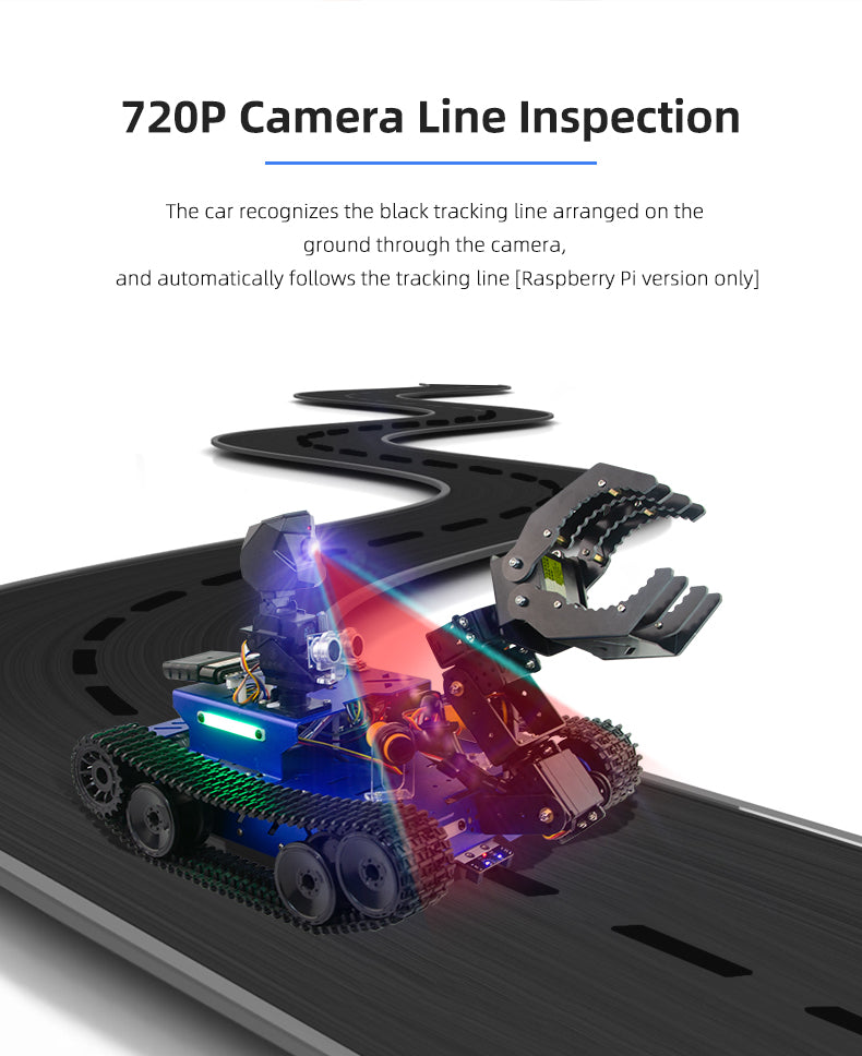 XiaoR GEEK GFS-X crawler-type AI programmable robot car with Raspberry Pi4B4G development kits