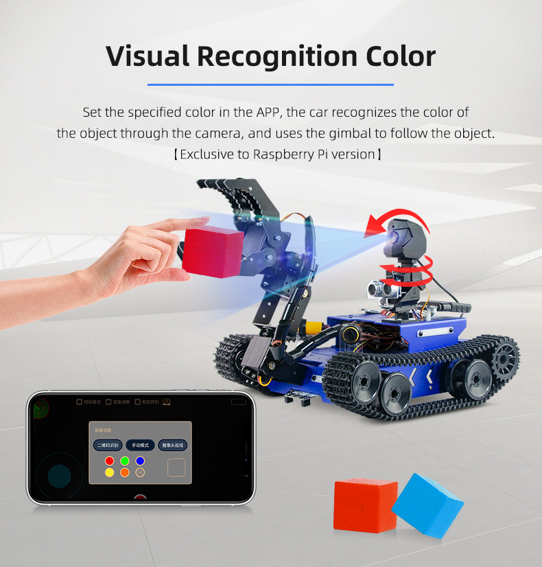 XiaoR GEEK GFS-X crawler-type AI programmable robot car with Raspberry Pi4B4G development kits