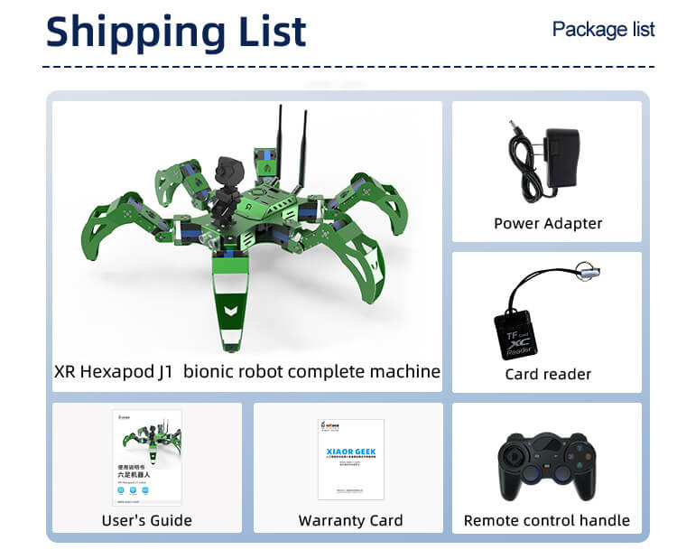 Jetson Nano bionic hexapod smart robot shipping list