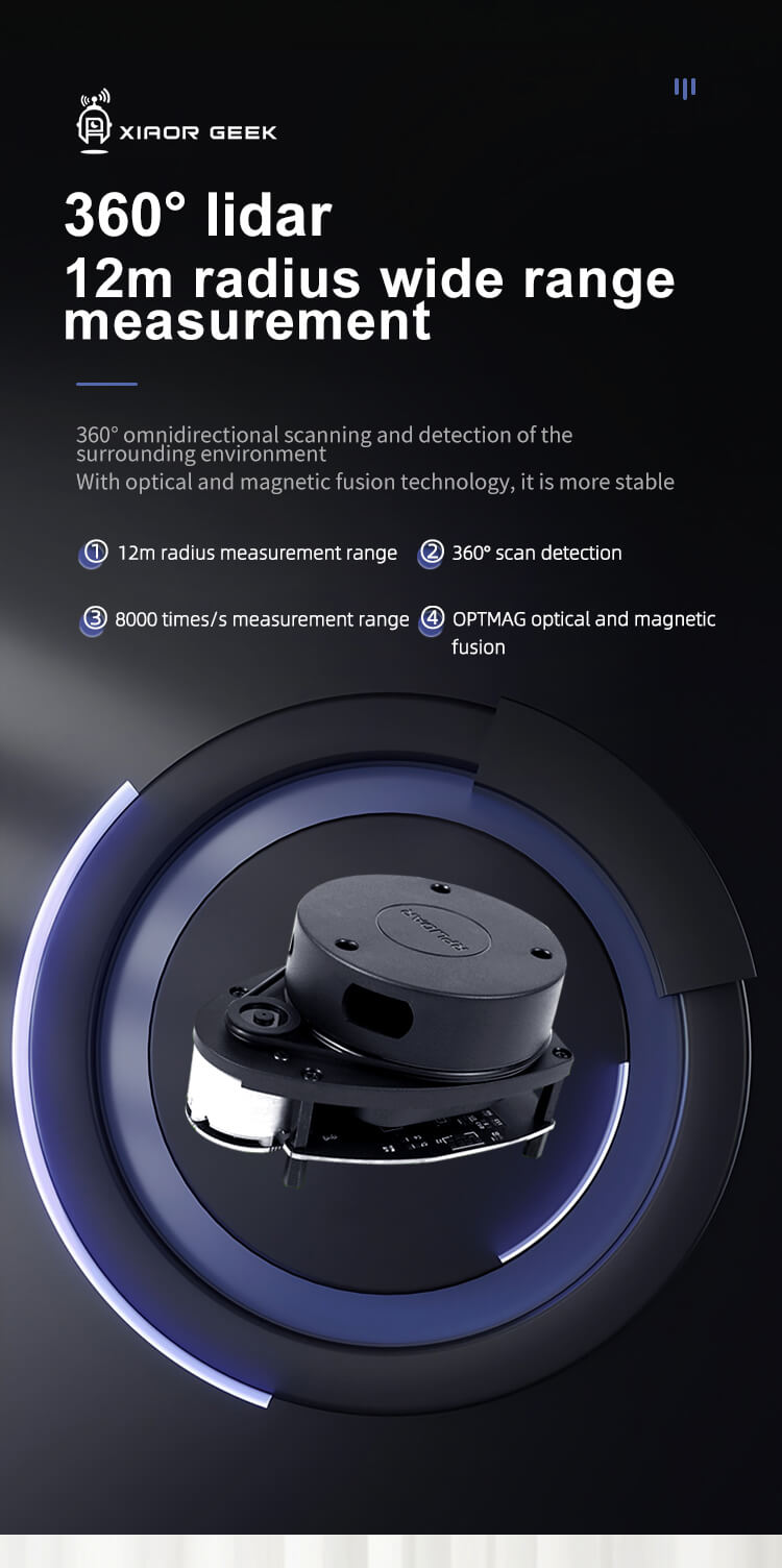 XiaoR GEEK MROS Lidar Depth Camera Mecanum Wheel AI Robot Car With Robotic Arm