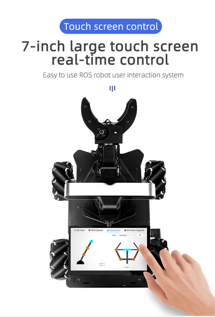 XiaoR GEEK MROS Lidar Depth Camera Mecanum Wheel AI Robot Car With Robotic Arm