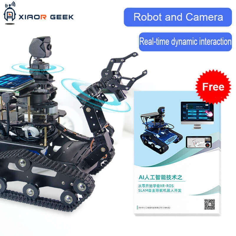 XiaoR GEEK Nvidia Jetson NANO A1 Lidar Moveit ROS programmable smart robot tank car kits with free tutorials