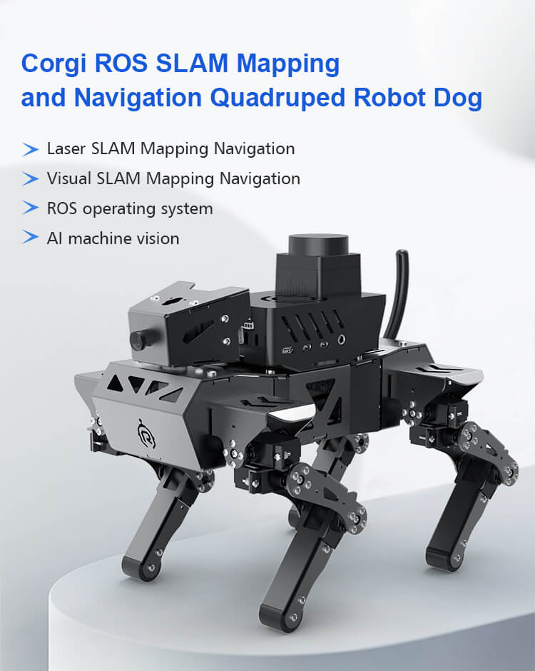 XiaoR GEEK ROS Bionic Quadruped Programmable Smart Corgi Robot dog support SLAM mapping and navigation 