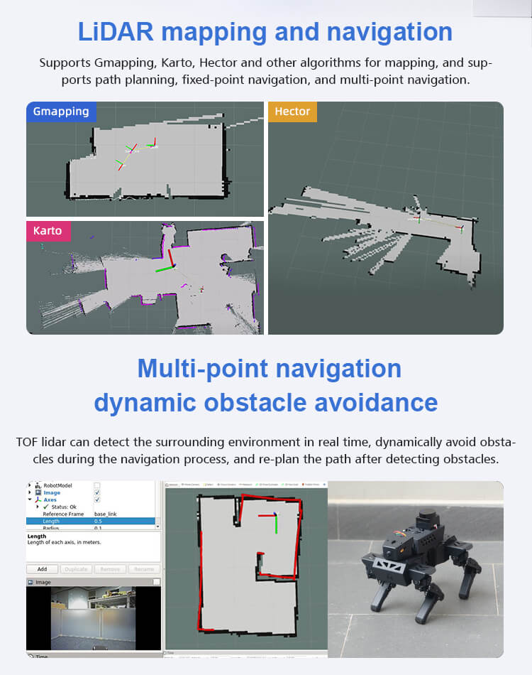 XiaoR GEEK ROS Bionic Quadruped Programmable Smart Corgi Robot dog SUPPORT LIDAR mapping and navigation , multi-point navigation dynamic obatacle aovidance