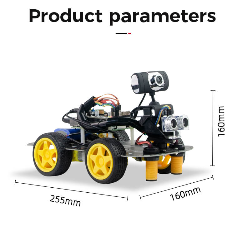 XiaoR GEEK Raspberry Pi 4B4G AI vision DS smart programmable Robot Car Kit