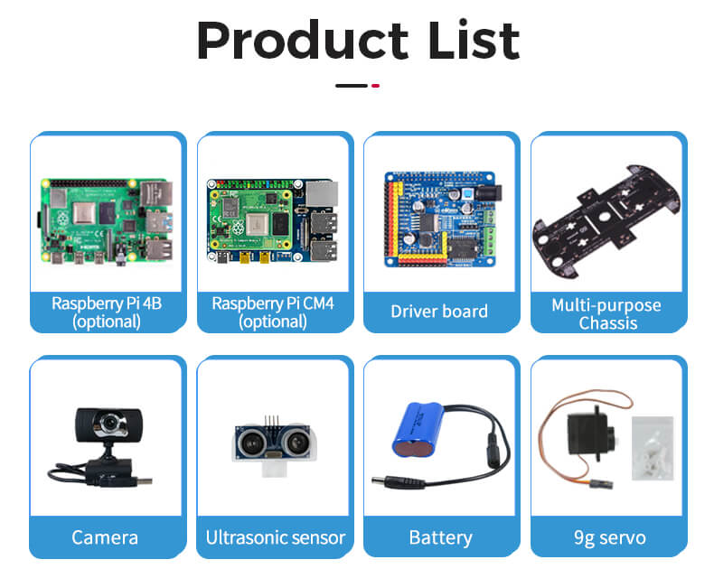 XR-DS Raspberry Pi AI vision smart programmable Robot Car Kit