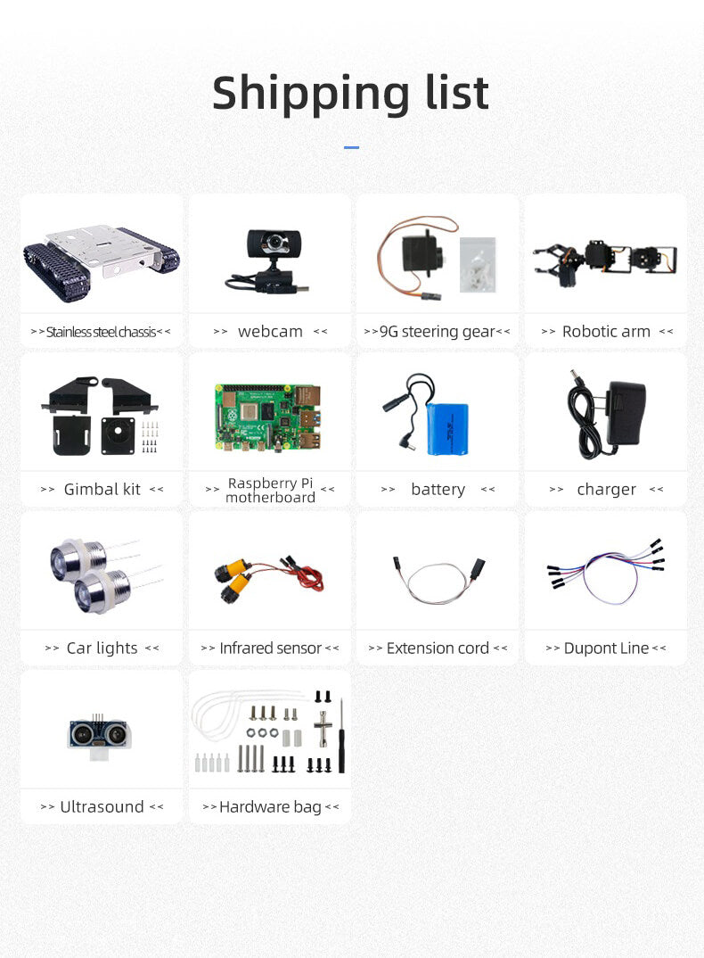 XiaoR GEEK GFS Video transmisión en tiempo real kits de desarrollo de tanque de robot inteligente programable con Raspberry Pi 4B4G