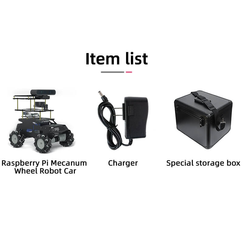 Raspberry Pi ROS mecanum wheel lidar robot car packing list