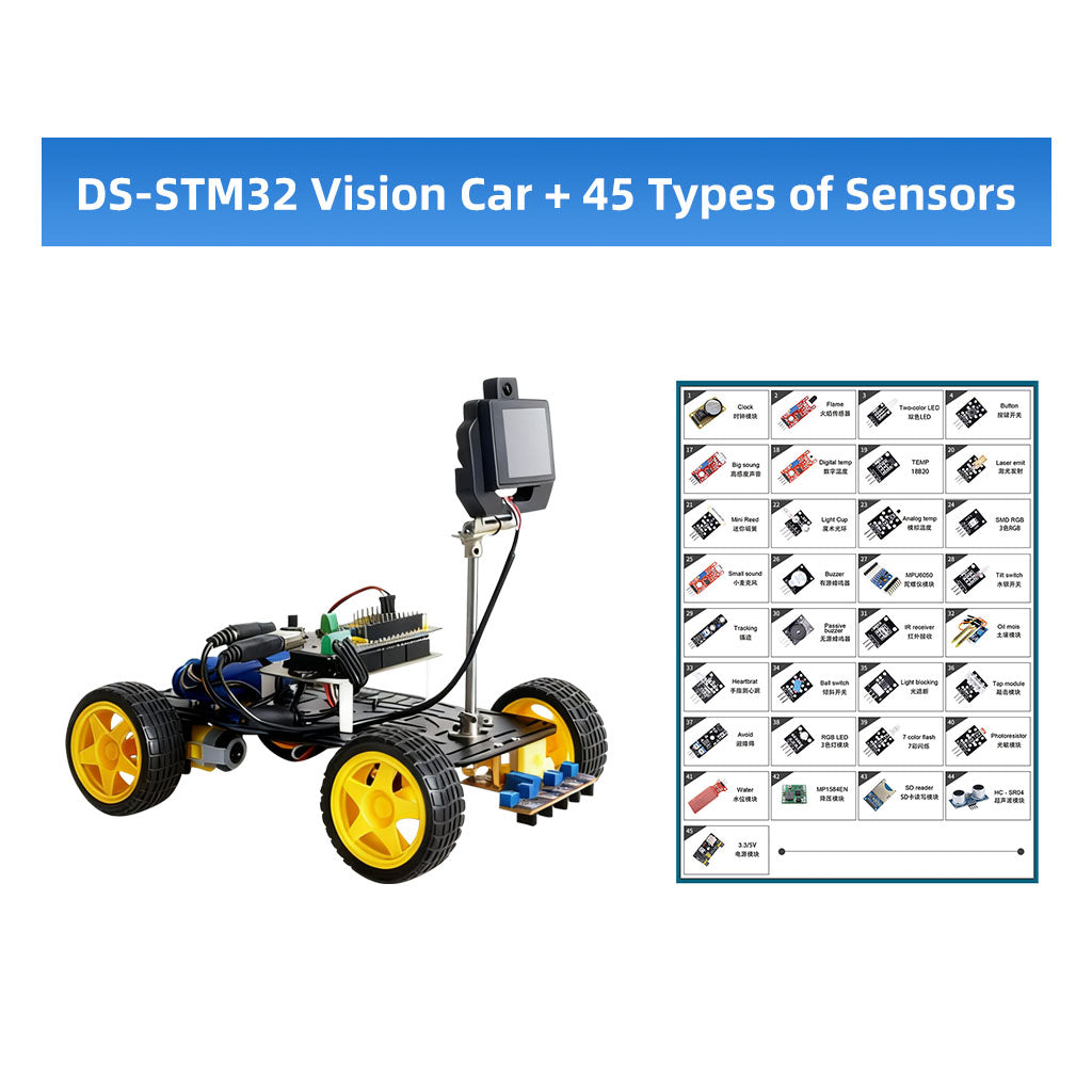 STM32 DS Robot Car Kit Smart Programmable Robot for Line Following Obstacle Avoidance | XiaoR GEEK