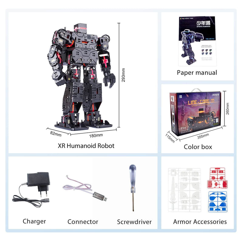 Packing list of XiaoR Geek Bionic Programmable Smart Humanoid Robot, Smart Boxing Football Dancing Robot