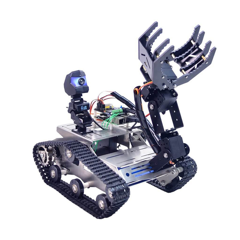 XiaoR GEEK DIY Wireless video transmission TH smart programmable robot tank car with Raspberry Pi 4B4G kits