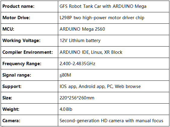 XiaoR GEEK GFS intelligenter programmierbarer Robotertank/Auto kompatibel mit Arduino Mega 2560/STM32/51duino