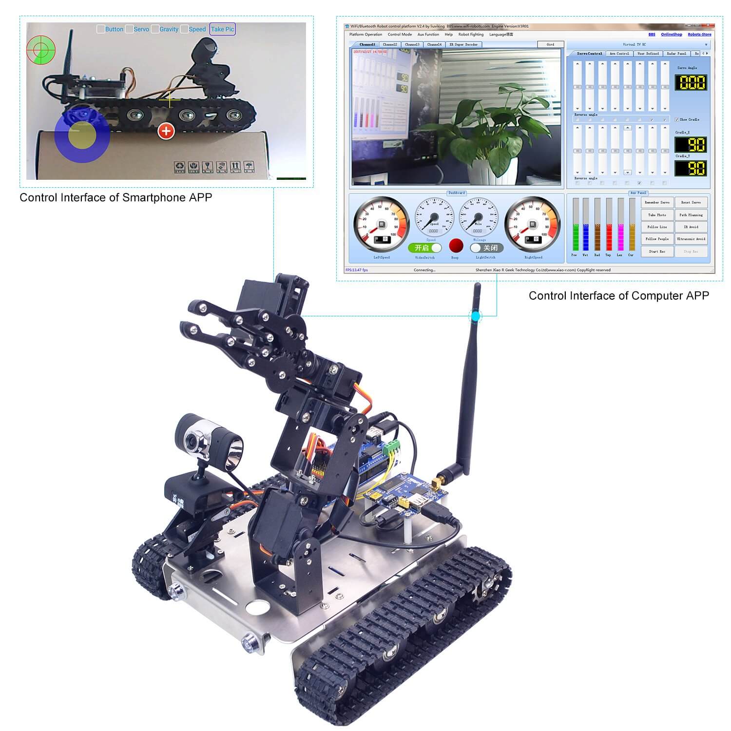XR-GFS smart programmable robot tank/car compatible Arduino XR-GFS smart programmable robot tank/car compatible Arduino
