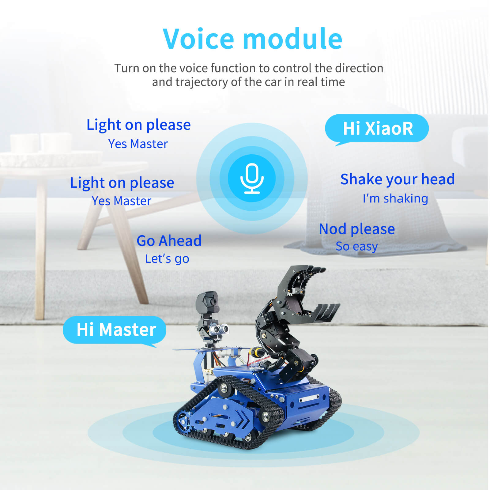 Coche robot inteligente tipo oruga XiaoR GEEK TH-X con Raspberry Pi 4B4G para educación