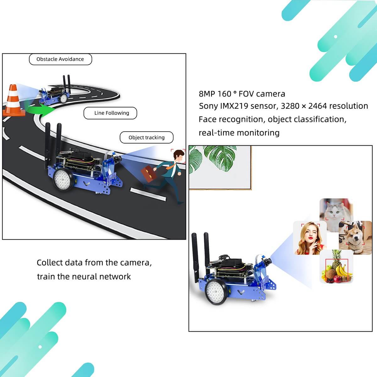 XiaoR GEEK JetBot1.0 AI programmable smart robot car with NVIDIA Jetson Nano development kits